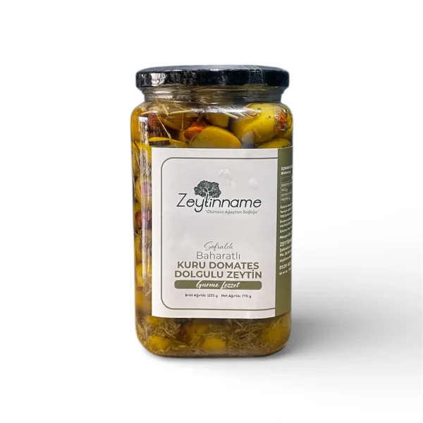 Kuru Domates Dolgulu Yeşil Zeytin