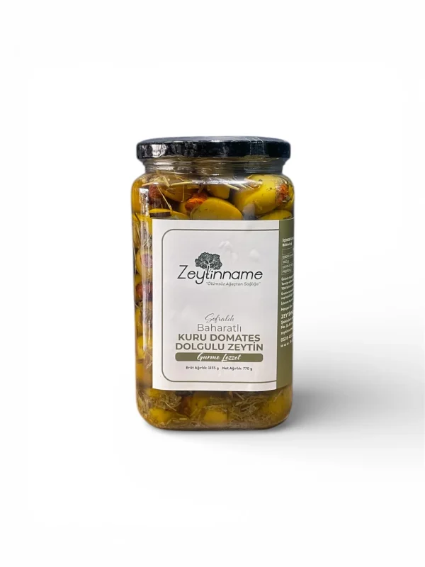 Kuru Domates Dolgulu Yeşil Zeytin